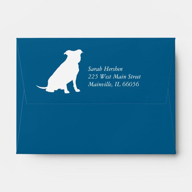 Pit Bull Baby Shower Dog Pitbull Blue Boy Envelope (Back (Top Flap))