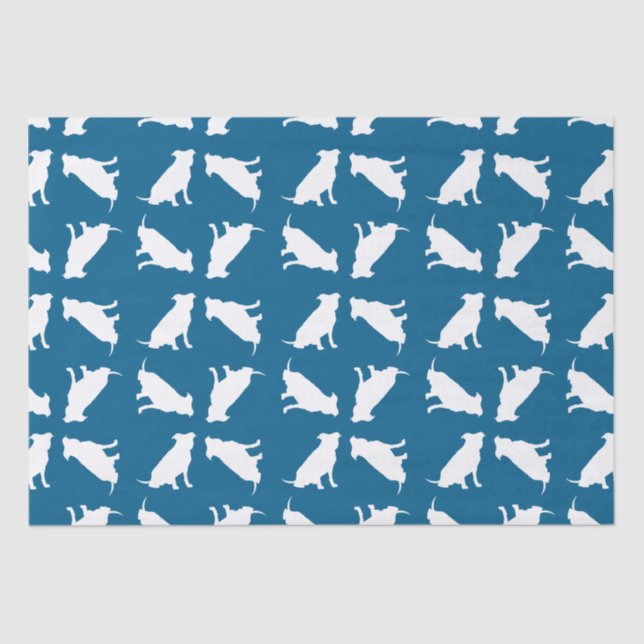 Pit Bull Baby Shower Dog Pitbull Blue Boy Tissue Paper (Front)