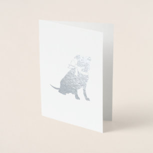 Pit Bull Baby Shower Pitbull Dog Blue Boy Foil Card