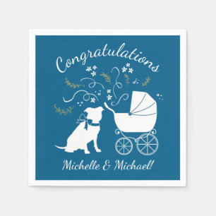 Pit Bull Baby Shower Pitbull Dog Blue Boy Napkin