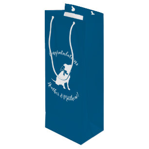 Pit Bull Baby Shower Pitbull Dog Blue Boy Wine Gift Bag