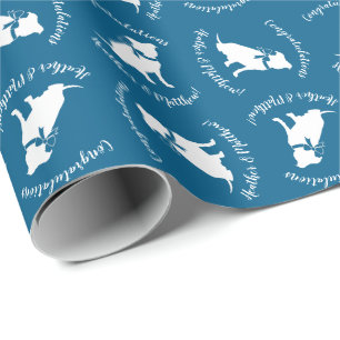 Pit Bull Baby Shower Pitbull Dog Blue Boy Wrapping Paper