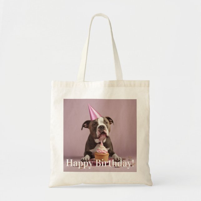 Pit Bull Birthday Celebration  Tote Bag (Front)