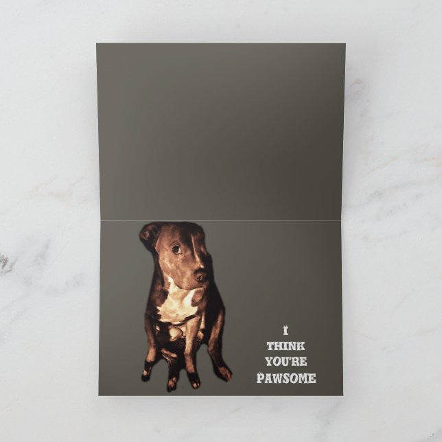 PIT BULL BIRTHDAY GREETING card (Inside)