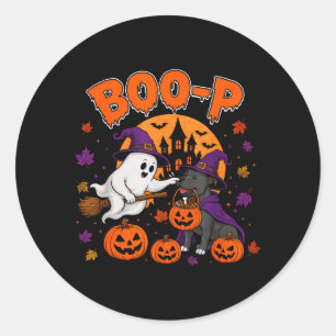 Pit Bull Boo P Ghost Nose Boop Halloween Dog Lover Classic Round Sticker
