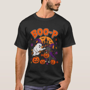 Pit Bull Boo P Ghost Nose Boop Halloween Dog Lover T-Shirt