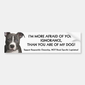 Pit Bull Bumper Sticker (white) Anti - BSL