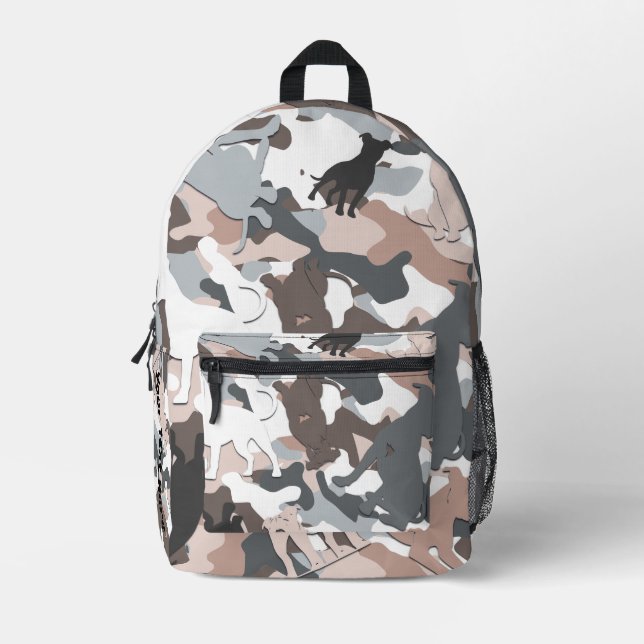 Pit Bull Camo Printed Backpack (Front)