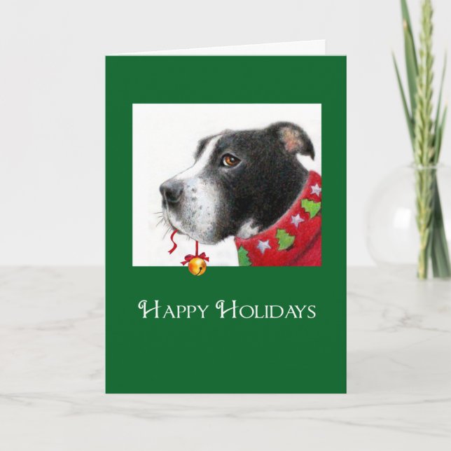 Pit Bull Christmas Card (Front)