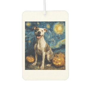 Pit Bull Cute Dog Halloween Jack O Lantern Pumpkin Car Air Freshener