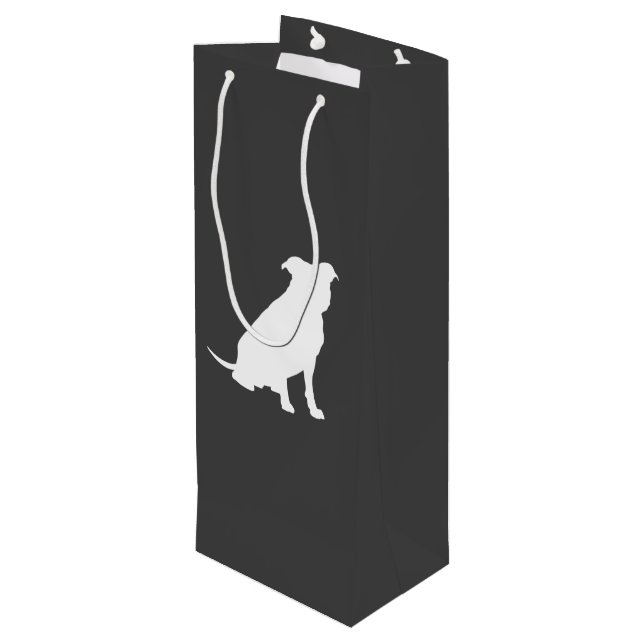 Pit Bull Dog Baby Pitbull Shower Gender Neutral Wine Gift Bag (Back Angled)
