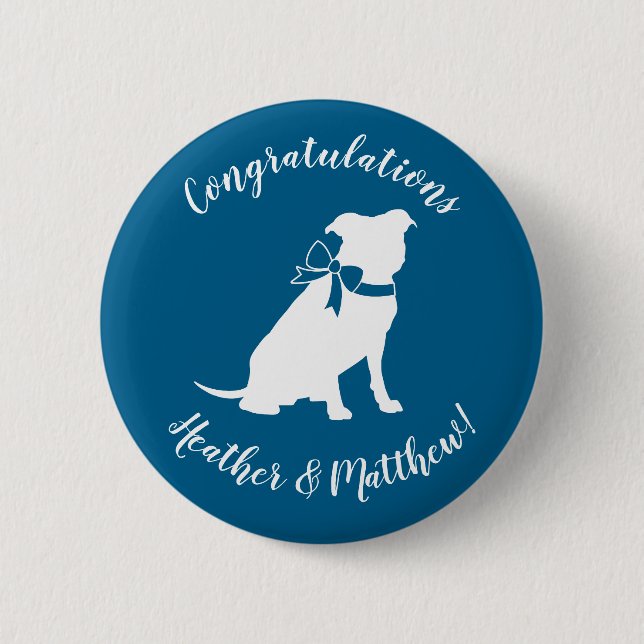 Pit Bull Dog Baby Shower 6 Cm Round Badge (Front)