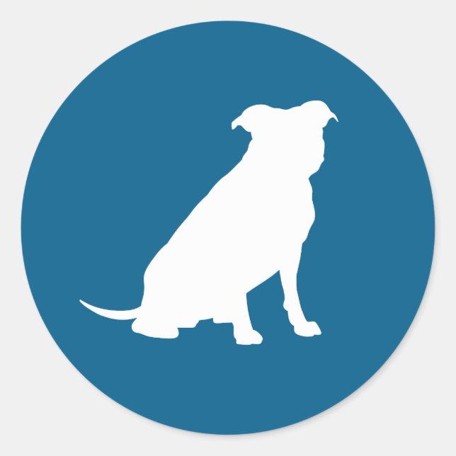 Pit Bull Dog Baby Shower Blue Boy Pitbull Classic Round Sticker (Front)