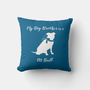 Pit Bull Dog Baby Shower Blue Boy Pitbull Cushion