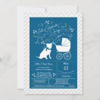 Pit Bull Dog Baby Shower Blue Boy Pitbull