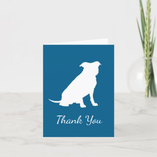 Pit Bull Dog Baby Shower Blue Boy Pitbull Thank You Card