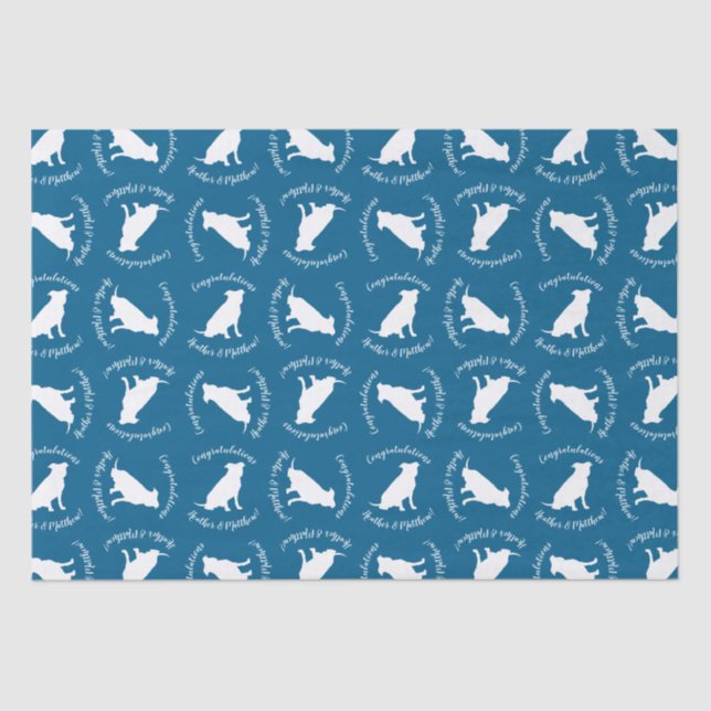 Pit Bull Dog Baby Shower Blue Boy Pitbull Tissue Paper (Front)