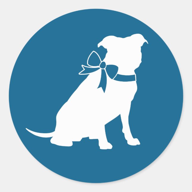 Pit Bull Dog Baby Shower Classic Round Sticker (Front)
