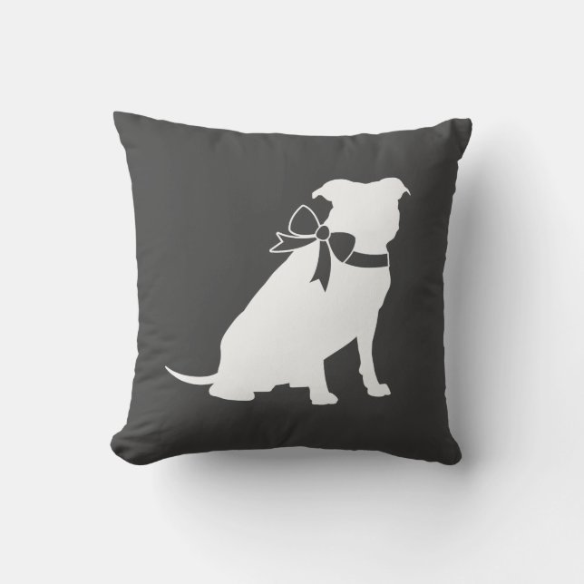 Pit Bull Dog Baby Shower Gender Neutral Cushion (Front)