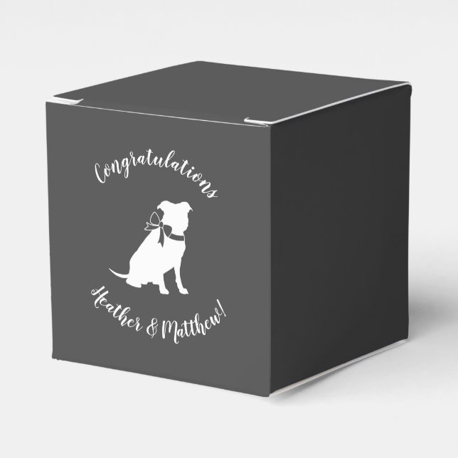 Pit Bull Dog Baby Shower Gender Neutral Favour Box (Front Side)