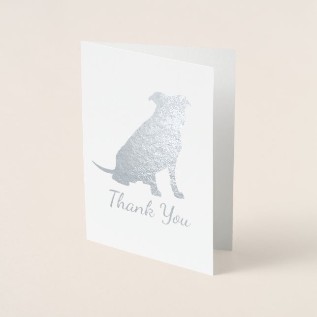Pit Bull Dog Baby Shower Gender Neutral Foil Card (Front)