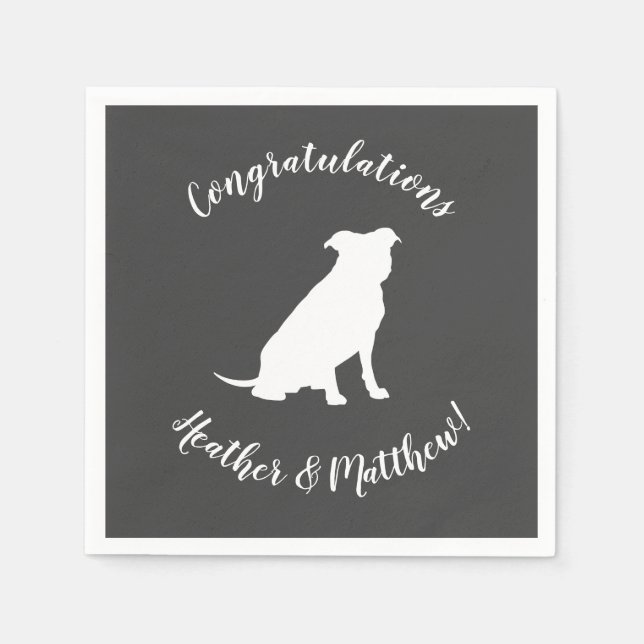 Pit Bull Dog Baby Shower Gender Neutral Napkin (Front)