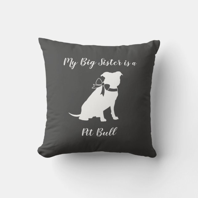 Pit Bull Dog Baby Shower Gender Neutral Pitbull Cushion (Front)