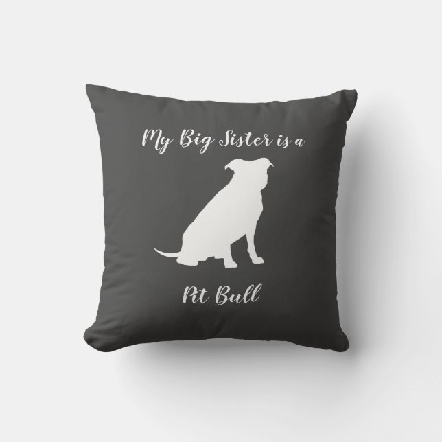 Pit Bull Dog Baby Shower Gender Neutral Pitbull Cushion (Front)