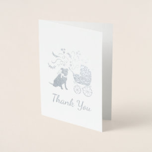 Pit Bull Dog Baby Shower Gender Neutral Pitbull Foil Card