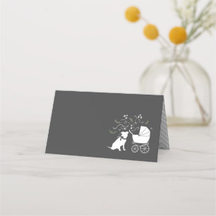 Pit Bull Dog Baby Shower Gender Neutral Pitbull Place Card