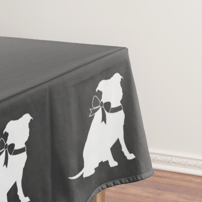 Pit Bull Dog Baby Shower Gender Neutral Pitbull Tablecloth (In Situ)
