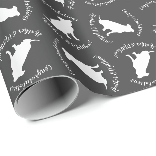 Pit Bull Dog Baby Shower Gender Neutral Pitbull Wrapping Paper (Roll Corner)