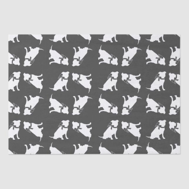 Pit Bull Dog Baby Shower Gender Neutral Tissue Paper (Front)