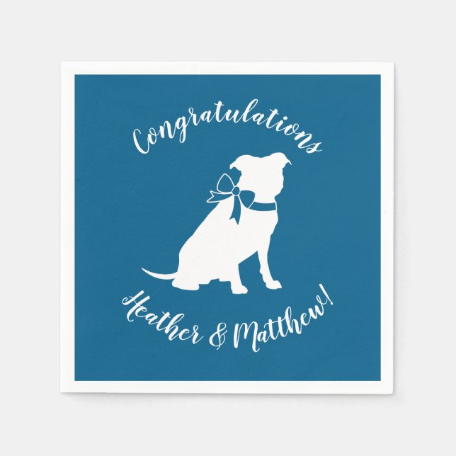 Pit Bull Dog Baby Shower Napkin (Front)