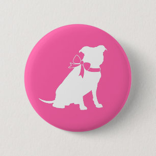 Pit Bull Dog Baby Shower Pink Girl Pitbull 6 Cm Round Badge