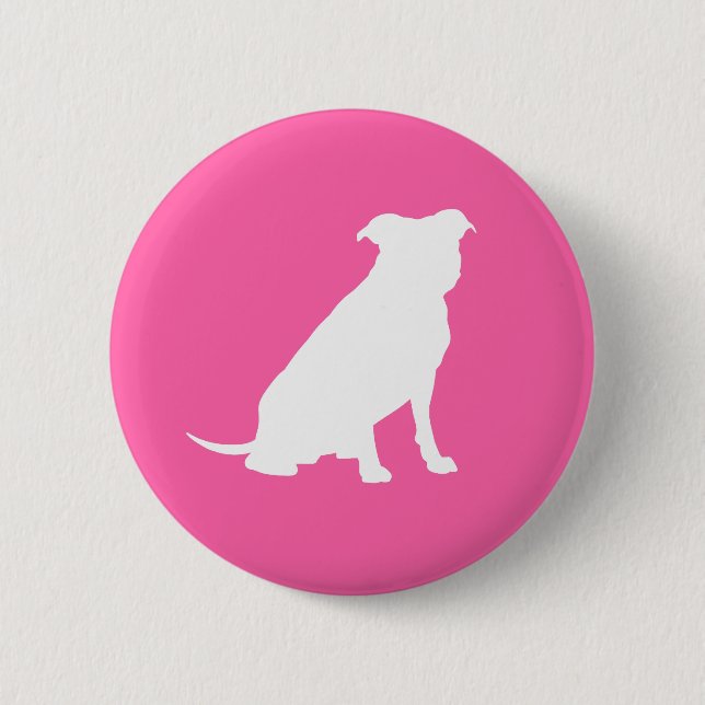 Pit Bull Dog Baby Shower Pink Girl Pitbull 6 Cm Round Badge (Front)