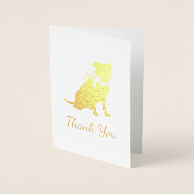 Pit Bull Dog Baby Shower Pink Girl Pitbull Foil Card (Front)