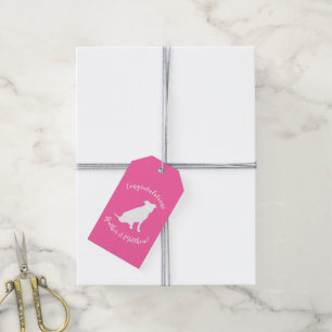 Pit Bull Dog Baby Shower Pink Girl Pitbull Gift Tags