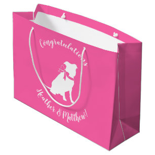 Pit Bull Dog Baby Shower Pink Girl Pitbull Large Gift Bag