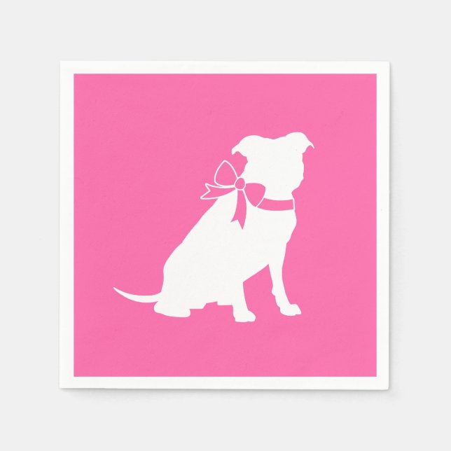 Pit Bull Dog Baby Shower Pink Girl Pitbull Napkin (Front)