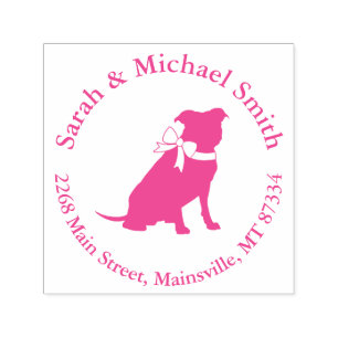 Pit Bull Dog Baby Shower Pink Girl Pitbull Self-inking Stamp