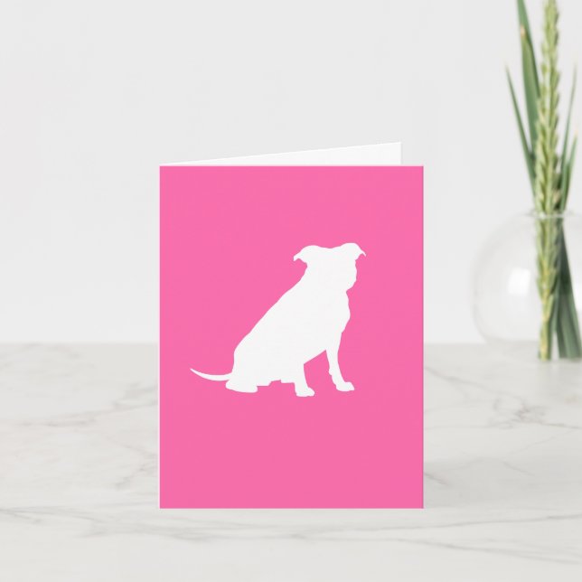 Pit Bull Dog Baby Shower Pink Girl Pitbull Thank You Card (Front)