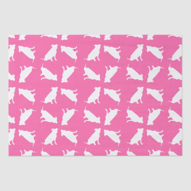Pit Bull Dog Baby Shower Pink Girl Pitbull Tissue Paper (Front)