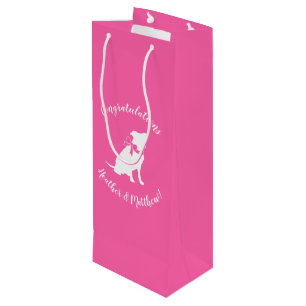 Pit Bull Dog Baby Shower Pink Girl Pitbull Wine Gift Bag