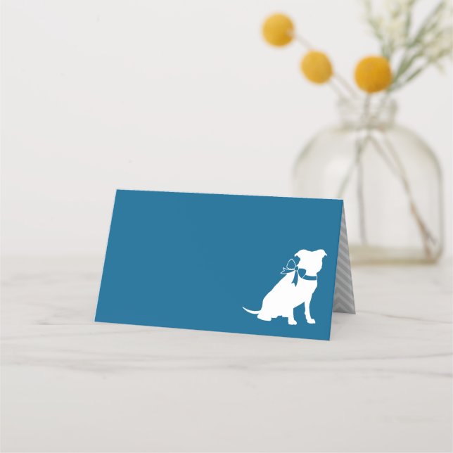 Pit Bull Dog Baby Shower Place Card (Front)