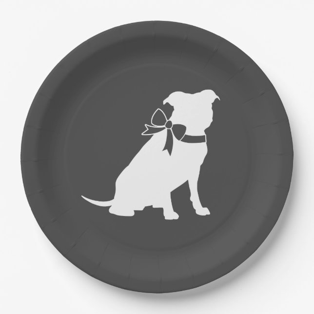 Pit Bull Dog Baby Shower Puppy Pitbull Paper Plate (Front)
