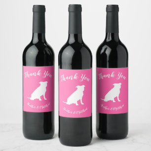 Pit Bull Dog Baby Shower Puppy Pitbull Wine Label