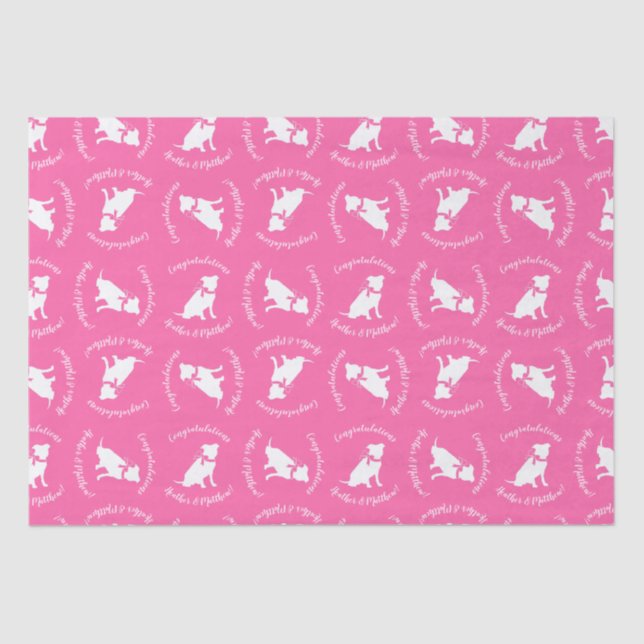 Pit Bull Dog Baby Shower Puppy Tissue Paper (Front)