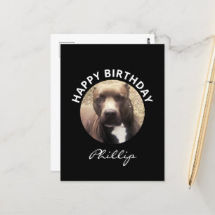 Pit Bull Dog Birthday Custom Photo Postcard