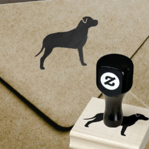 Pit Bull Dog Breed Silhouette Rubber Stamp